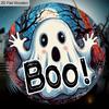 Halloween Wooden Sign with BOO Ghost Pattern - Charming Figurine Ornaments - Ideal for Front Door, Wall, Room Decor