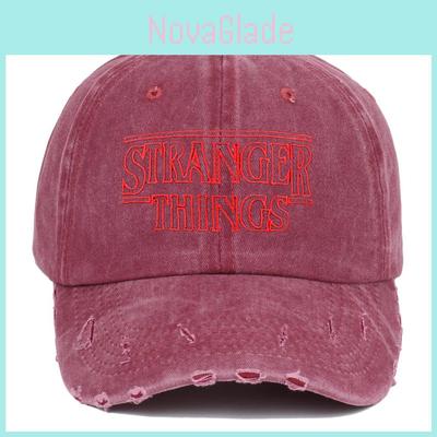 Винтажная вышитая бейсболка Stranger Things с эффектом потертости и защитой от солнца для фанатов