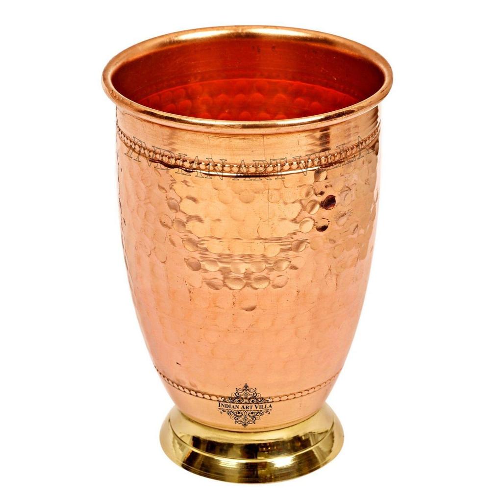 Набор подарочной посуды из чистой меди с коктейльным дизайном: 1 бутылка и 2 бокала с подарочной коробкой, подарочный предмет на Дивали, бутылка - 1,15 литра и бокал - 450 мл