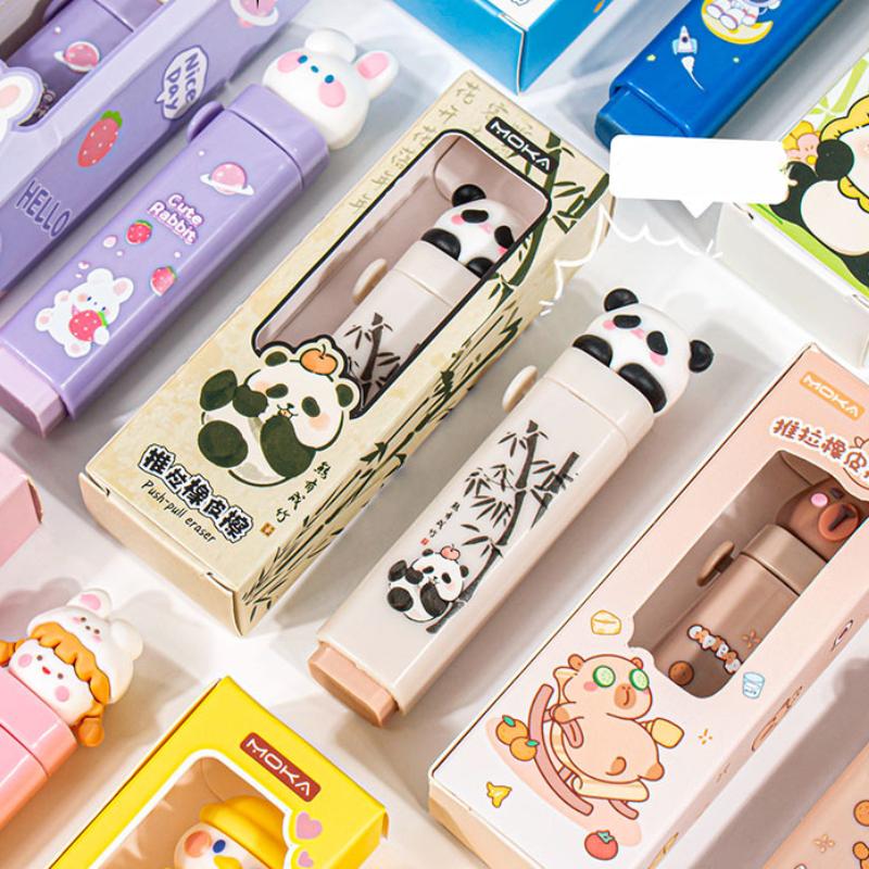 Креативный выдвижной ластик для карандаша для детей, мальчиков и девочек, милый мультяшный канцелярский ластик, большая вместимость, ластик для школы