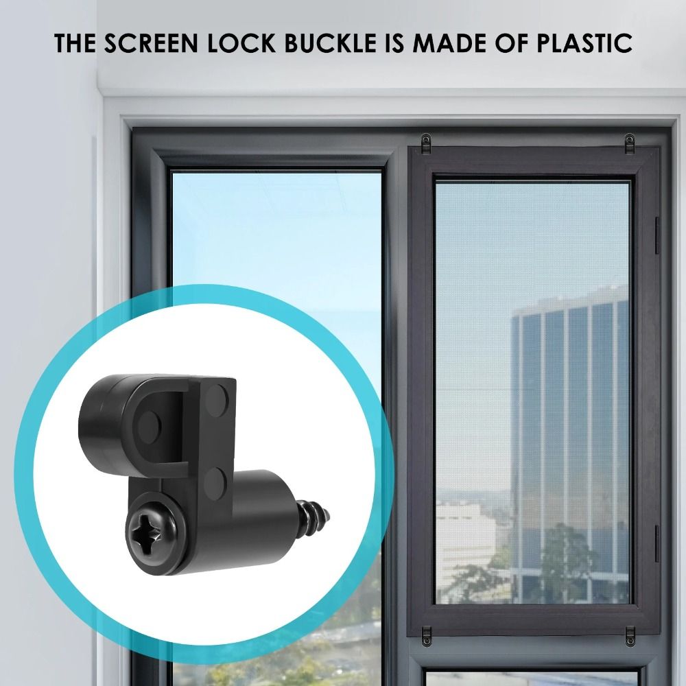 24pcs with Screws Window Screen Clips Weather Resistant Offset Design Screen Door Clips Universal Window Fastening Kit