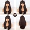 LISI HAIR Женский натуральный прямой коричневый парик с челкой из синтетического волокна, натуральный волнистый многослойный парик, повседневная одежда для косплея