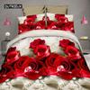 Комплект постельного белья с 3D-розой и сердечками, пододеяльник в скандинавском стиле 150x200, 220x240, пододеяльник размера «king size», наволочка с современным принтом «кошка, волк» и без простыни