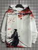 2025 Autumn New Men's 3D Japanese Samurai Print Hoodie Men's and Women's Casual Fashion Men's Hoodie Street Men's Tops