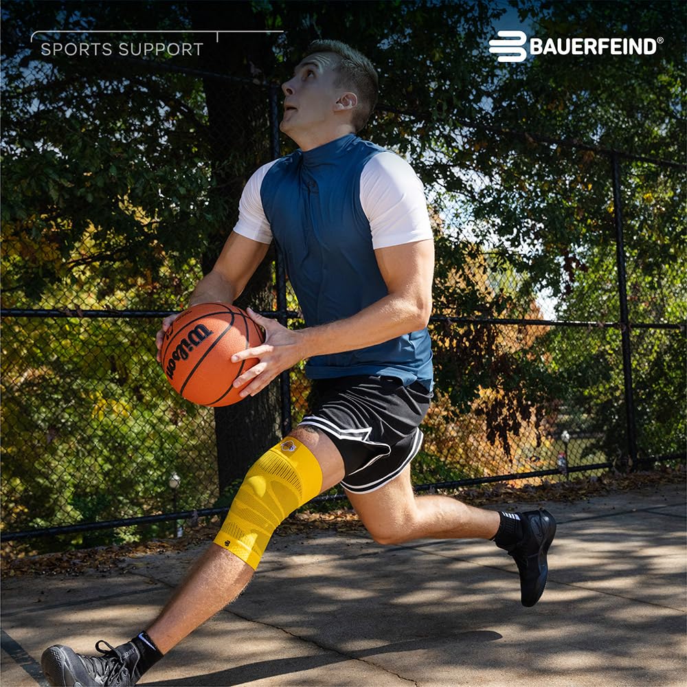 BAUERFEIND SPORTS COMRESSION НАКОЛЕННИК NBA Компрессионный наколенник Колено Сделано в Общая медицинская компрессия Активация мышц и коленный сустав