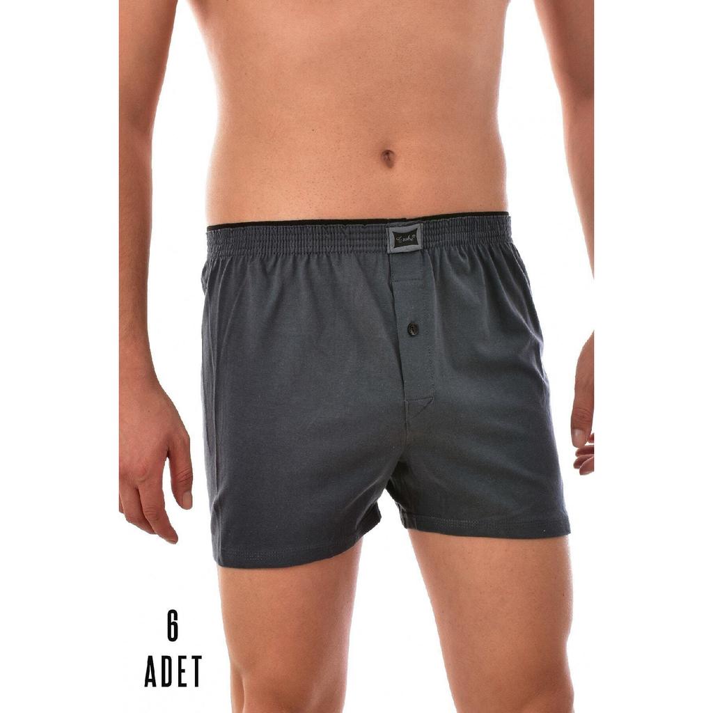 Мужские копченые боксеры Passion из 6 предметов из хлопка с пуговицами копченого цвета 0117
