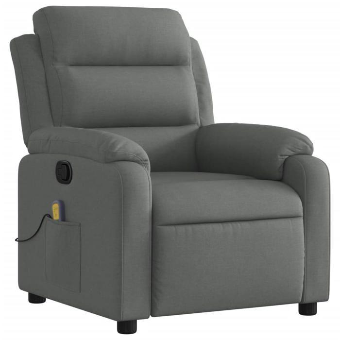 VidaXL Fauteuil de Massage Inclinable, Chaise de Relaxation avec Repose-pieds, Siège avec Dossier et Accoudoirs Salon, 373475