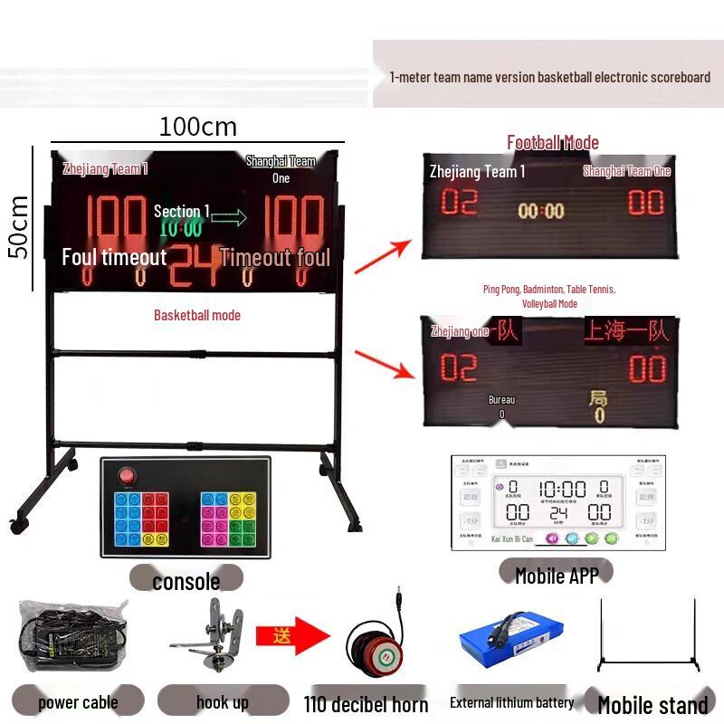 Wireless Basketball Scoreboard with 24-Second Timer