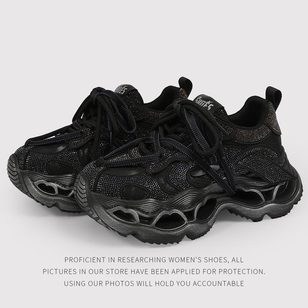 Color Diamond Thick-Soled Fried Street Dad Shoes Women'S Small Sports And Leisure Shoes Summer New Breathable Mesh Women'S Shoes