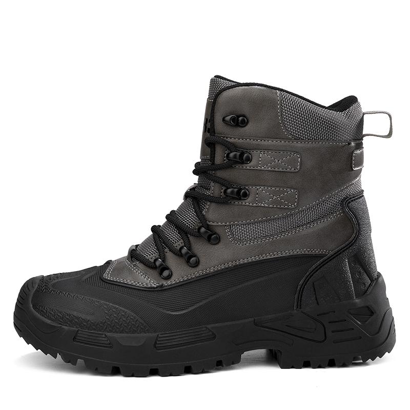 Men Ankle Boots Lace Up Platform Shoes Casual Black High Top Shoes Mens Fashion Comfortable Durable