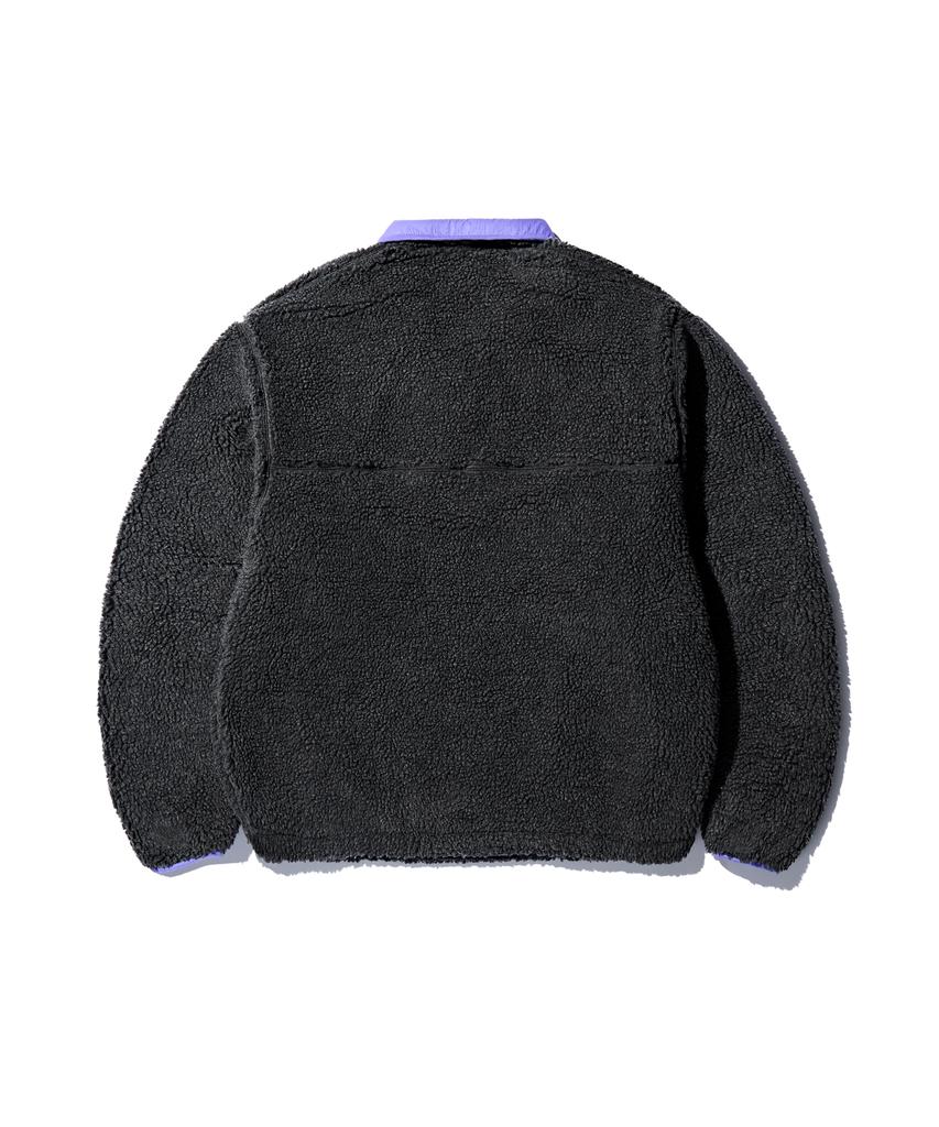 MADDEN Sherpa Reversible Pullover Jacket Charcoal