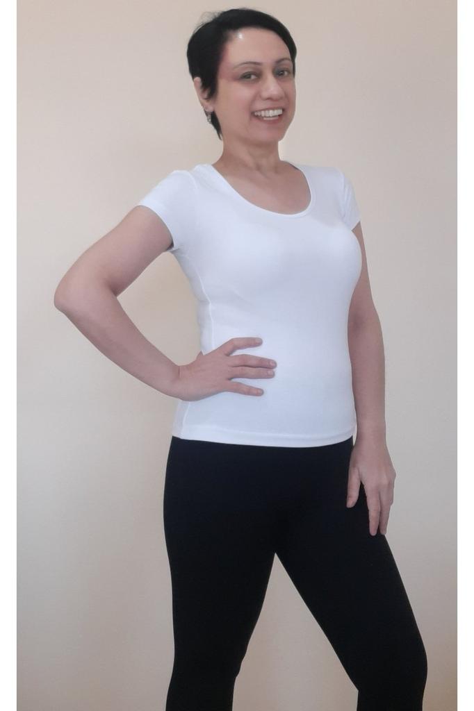 Женская стильная футболка большого размера, белая футболка с круглым вырезом из чесаного хлопка и вискозы