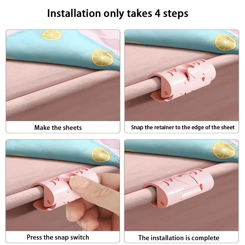 6Pcs Mattress Holder Quilt Bedspread Pin Clip Plastic Non-Slip Clip Bed Sheet Clip Button Bed Sheet Household Towel Clothes Peg