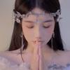 Exquisite Crystal Forehead Accessory Elegant Bride Shiny Hair Hoop Elf Rhinestone Headband  Wedding
