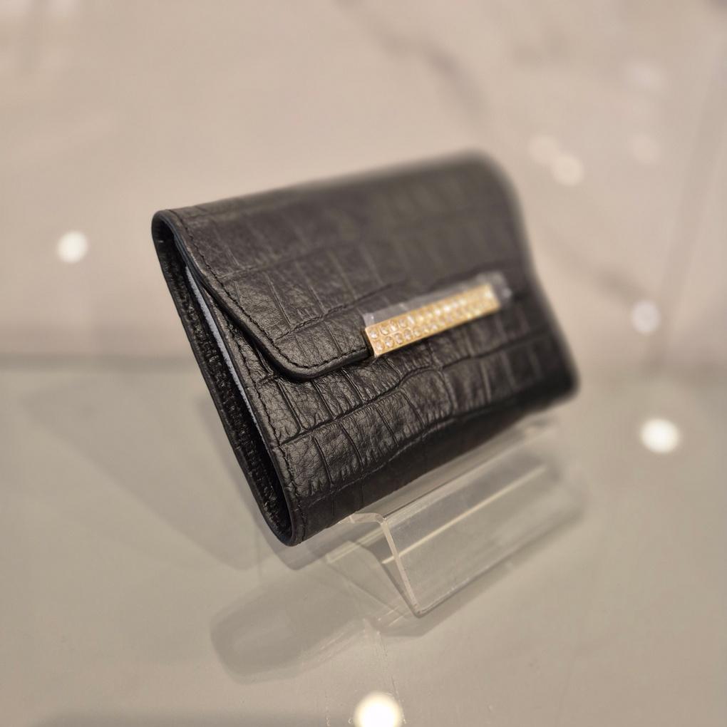 moncross BKAW19165 cubic point cowhide women's half wallet