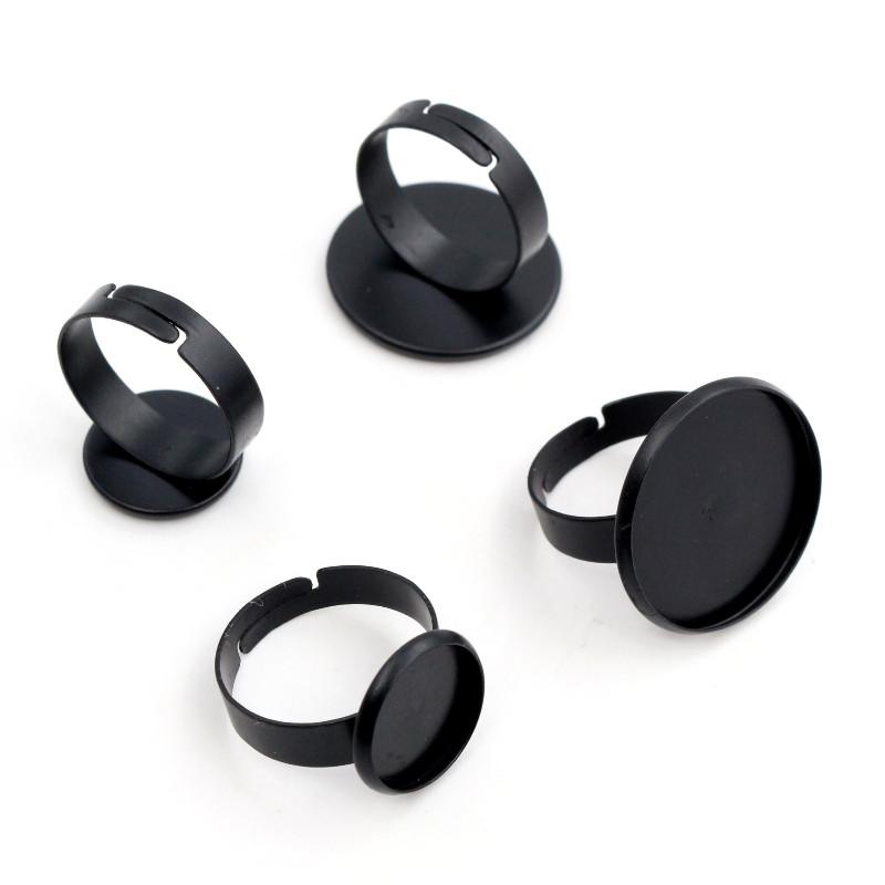 12mm 20mm 25mm 10pcs 4 Colors Plated Adjustable Ring Settings Blank/Base,Fit 12-25mm Glass Cabochons,Buttons Ring Bezels