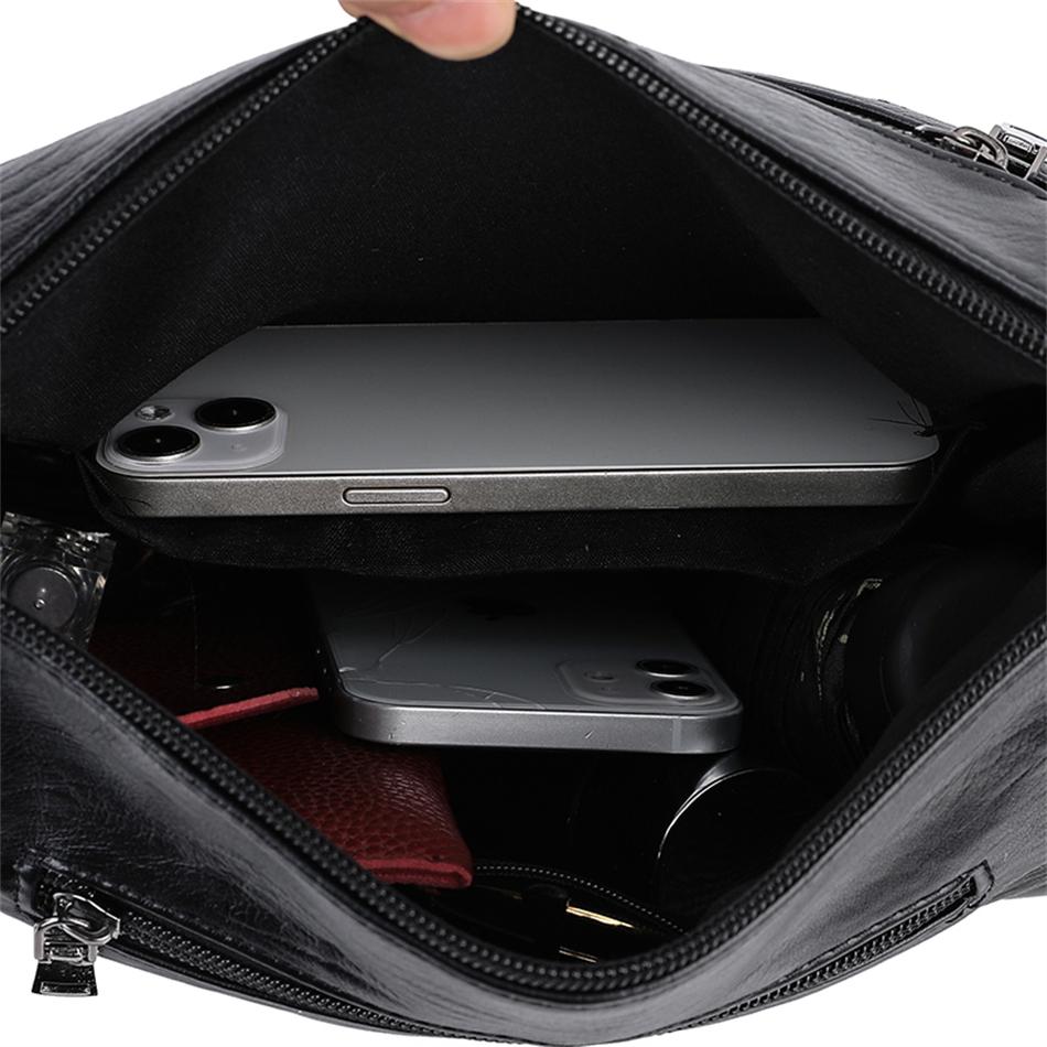 Роскошная брендовая дизайнерская сумка-кроссбоди из мягкой кожи с регулируемым ремешком и множеством карманов