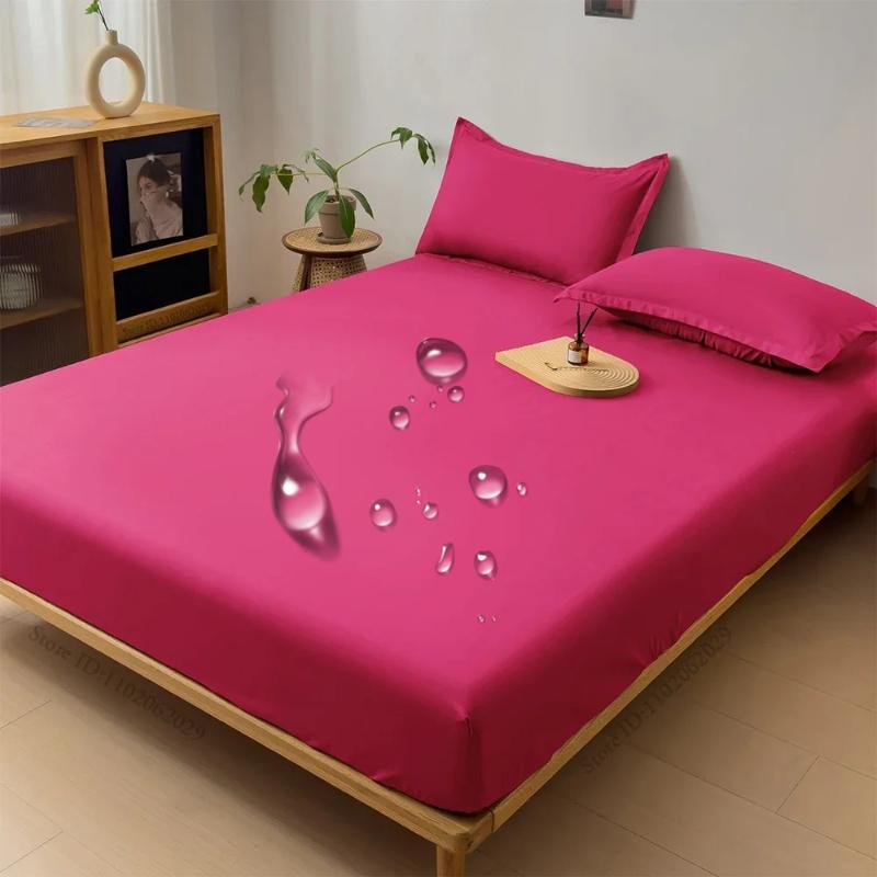 2025 Водонепроницаемый Наматрасник Простыня на резинке Матрас Покрывало Защитные Накладки Односпальный/Двуспальный/Кинг/Квинсайз Полный Размер Серый/Белый