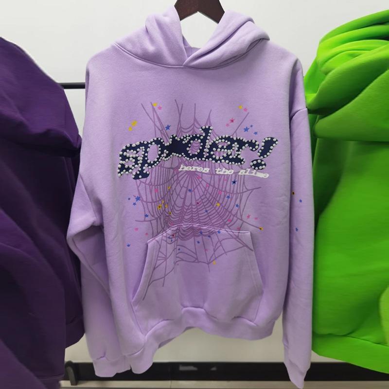 Heavyweight Spider Web Foam Print Fleece Hoodie (450G)