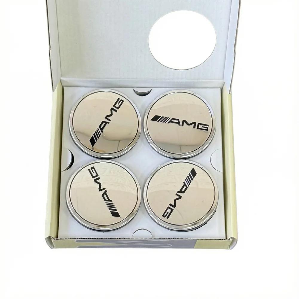 For Benz C-C2Hot 4PCS 75mm Car Floating Wheel Center Hub Caps Cover for Mercedes-Benz B/C/E/S Class a C200L GLC GLK CLA - CF Accessories SSS