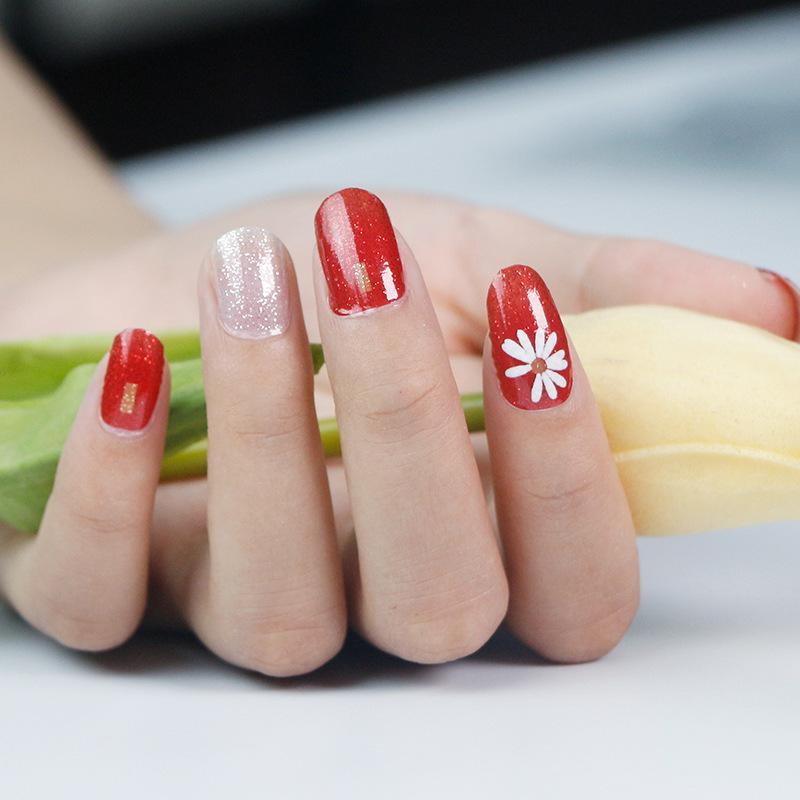 Наклейка для ногтей с градиентной маргариткой, полная наклейка, 3D-наклейка для дизайна ногтей, водонепроницаемая наклейка для ногтей, полная наклейка