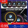 LNMAT1 Car Sticker Car Silicone Anti-Slip Pad Coaster Water Cup Holder Mat Accessories For BMW E30 E34 E36 E39 E46 E52 E53 E60 E61 E62