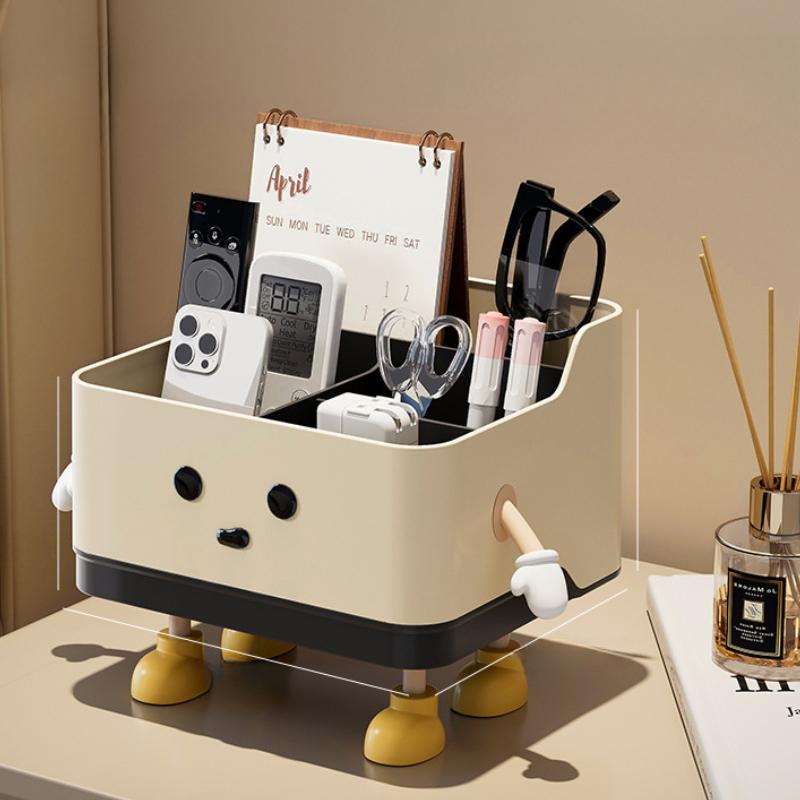 Multifunctional Desktop Storage Box with Built in Calendar Holder Cable Management Box,Storage Basket for Personal Care Products