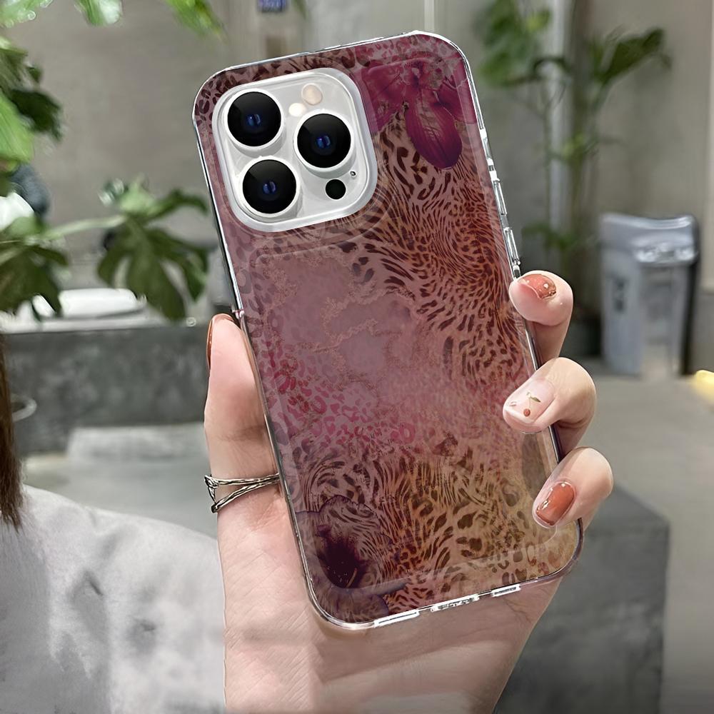 Чехол для телефона в стиле леопардового принта для iPhone 17 16 Pro Чехол iPhone 13 15 14 11 12 Pro Max Air 8 7 Plus Прозрачный противоударный чехол