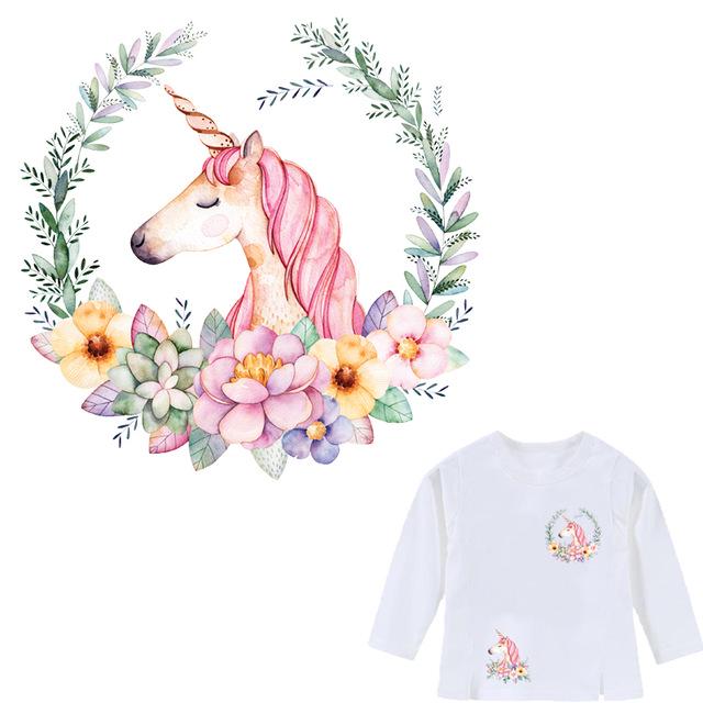 Маленький размер единорога, железные нашивки с принтом на футболках, платьях, теплопередающие аппликации, наклейки уровня А