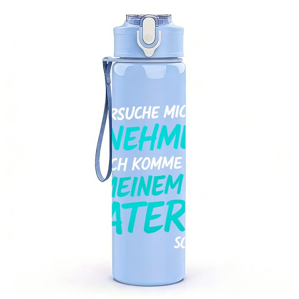 1PC Benjhmen Menem Water Text 750ml Color Plastic Sports Water Bottle Leakproof Flip Straw Lid Suitable for Sports Office Home Use