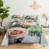 Pink Floral Bed Sheet Set Pillowcase Bedding Linens Cover Flower Queen King Twin Full Size for Single Double Bed Soft Thin