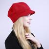 New Autumn and Winter Solid Color Plus Velvet Fashion Warm Ladies Cap Knitted Soft Rabbit Wool Beret