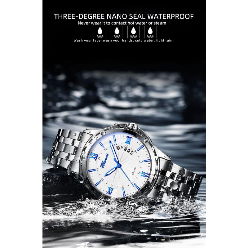 Chenxi НОВЫЕ мужские часы модные спортивные кварцевые календарные водонепроницаемые светящиеся часы из нержавеющей стали мужские подарки