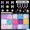 15Grids/box Mixed Resin Bowknot Nail Art Decorations 3D Acrylic Charms Kawaii Colorful Bow Rhinestone DIY Manicure Tools Parts