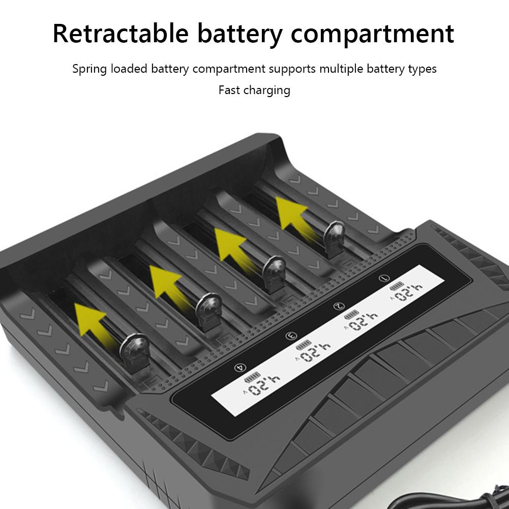 1/2/4 слота интеллектуальное зарядное устройство для аккумуляторов с ЖК-дисплеем USB-вход 18650 литий-ионное зарядное устройство для литий-ионных аккумуляторов 18650 4.2V