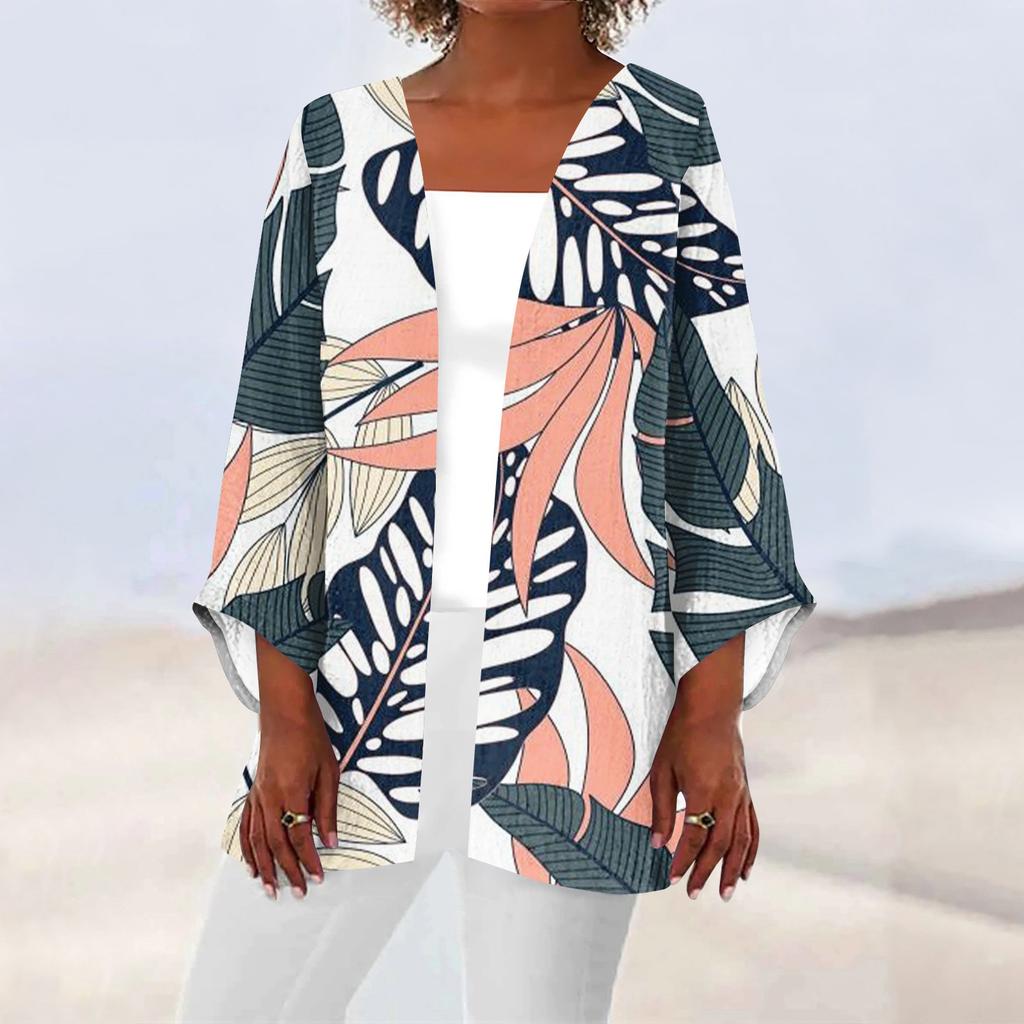 Женская повседневная модная легкая куртка средней длины с принтом, кардиган