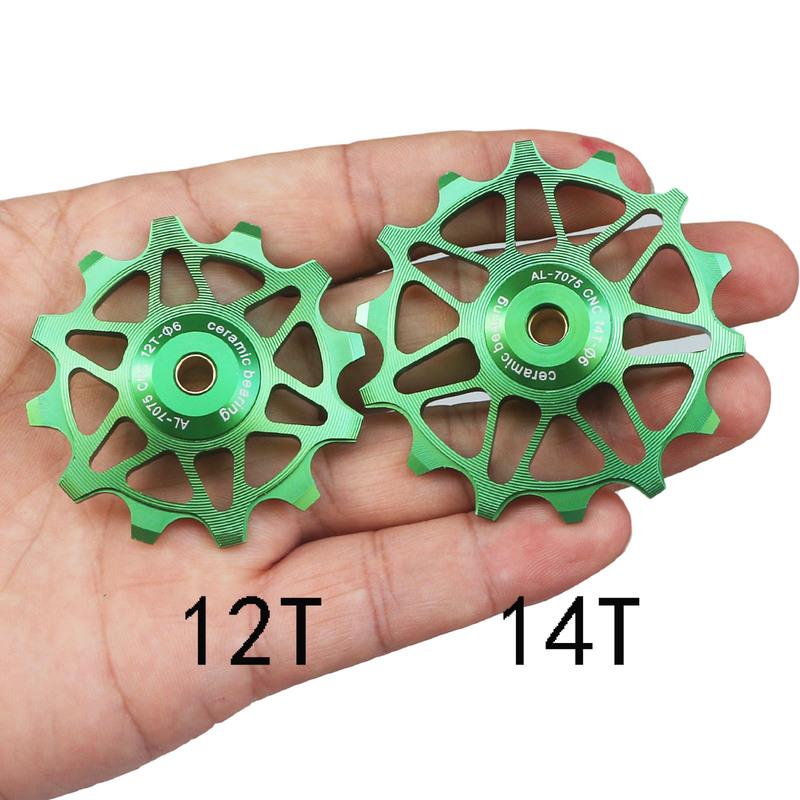 2pcs 12T 14T Bike Ceramic Bearing Rear Derailleur Pulley Guide Roller Idler For SHIMANO SRAM DEORE GX Jockey Wheel Bicycle Parts