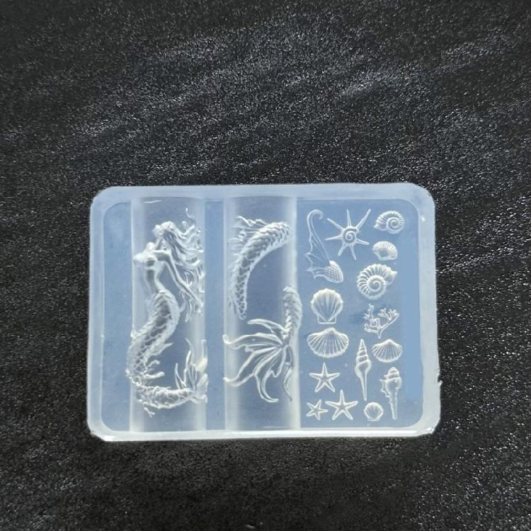 Silicone Nail Art Template With Aquatics Animal Reliefs Including Dolphin Clam and Starfish for Creative Designs
