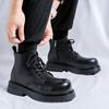 Мужские ботинки Мартина новые осенне-зимние бархатные на средней платформе черные короткие ботинки на толстой подошве британские рабочие ботинки 22711-J