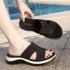 New Spring and Summer Casual Rhinestone Sandals Women's Non-slip Seaside Beach Slope Heel Slippers