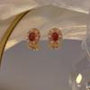 Серьги-гвоздики из серебра S925 с жемчугом винно-красного цвета - Модные 2023 Изысканные модные украшения