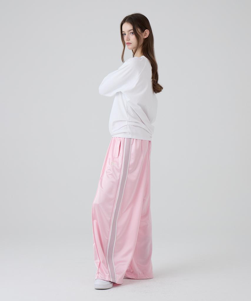 DANGLEDROP Dgdp Balloon Fit Curved Line Track Pants_Light Pink