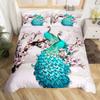 Peacock Duvet Cover King Queen Size Hummingbird Dragonfly Bedding Set Flowers Birds Quilt Cover Floral Animals Comforter Cover