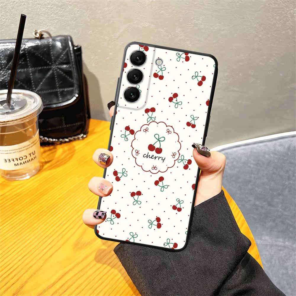 Мультяшный чехол с вишней для Samsung Galaxy A25 A16 A55 A23 A57 A15 A73 A51 A05 A53 A17 A06 A52 A36 A37 Чехол для телефона A12 A70 A41 A13