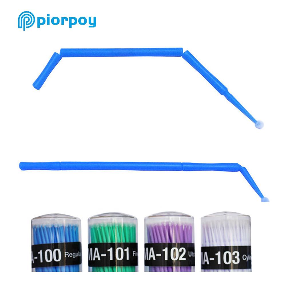 PIORPOY 400Pcs/Box Dental Micro Brush Dental Disposable Micro Applicator Bendable Long Shank Oral Teeth Whitening Extension Tool