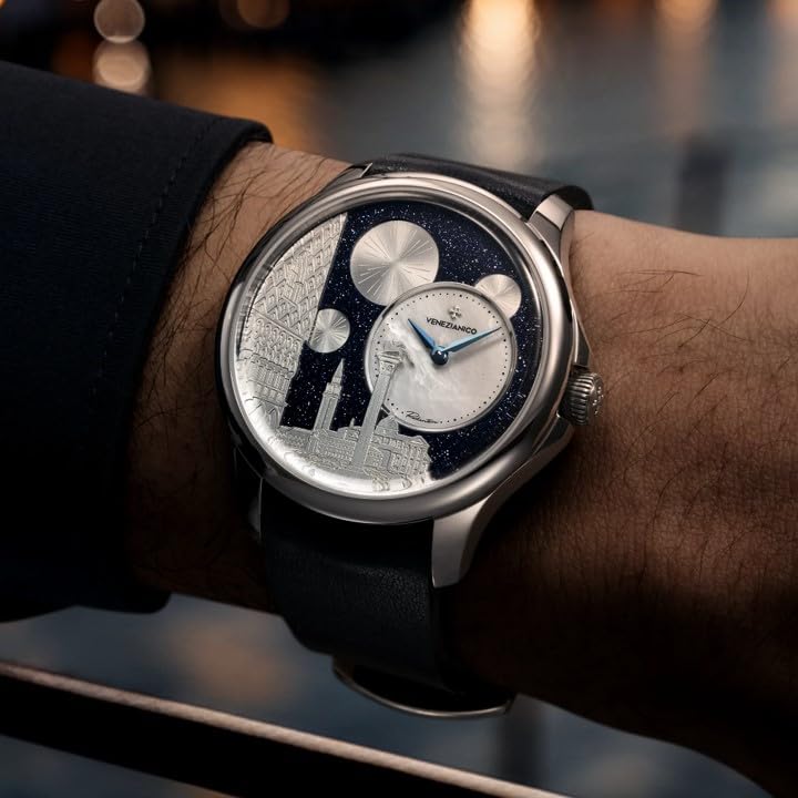 Venezianico Аналоговые часы Venezianico REDENTORE Смещенный от центра циферблат На циферблате использованы авантюриновое стекло и перламутр Bellanotte-1221575