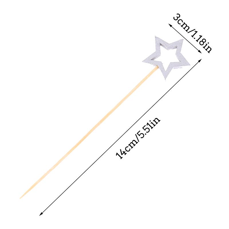 50 шт. одноразовая посуда для вечеринок в форме звезды бамбуковые шпажки еда коктейль фрукты кекс вилка палочки украшения стола принадлежности