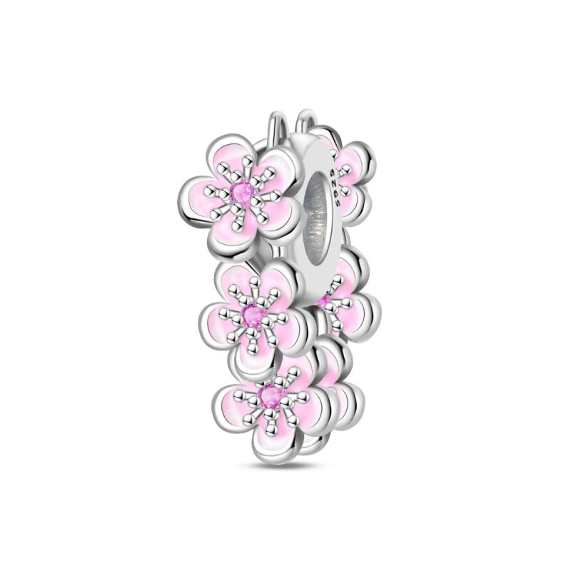 Charms Copper Hedgehog Lucky Clover Rose Cherry Blossom Beads Fit Bracelet Fine Women Diy Jewelry Gifts