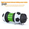Gym Water Cup Collapsible Silicone Ball Bottle, 550ml Foldable Football Bottle with Durable Sports Climbing Buckle, Leak Proof Spill Resistant Outdoor
