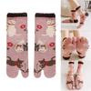 Women's Cartoon Animal Flip Flop Cotton Tabi Socks Split Toe Kimono Two-Toed Sandal Socks